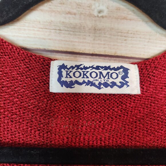 KOKOMO Cape Poncho One Size Red Tank Insert Batwing Sweater Cotton Poly - Picture 12 of 16